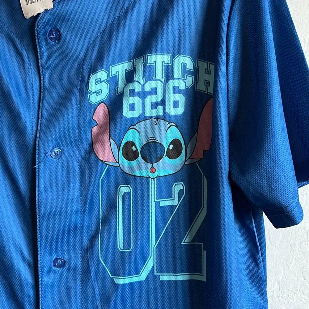 Disney Stitch Jersey Graphic Print Stitch 626 Baseball Shirt Men Size M Unisex
